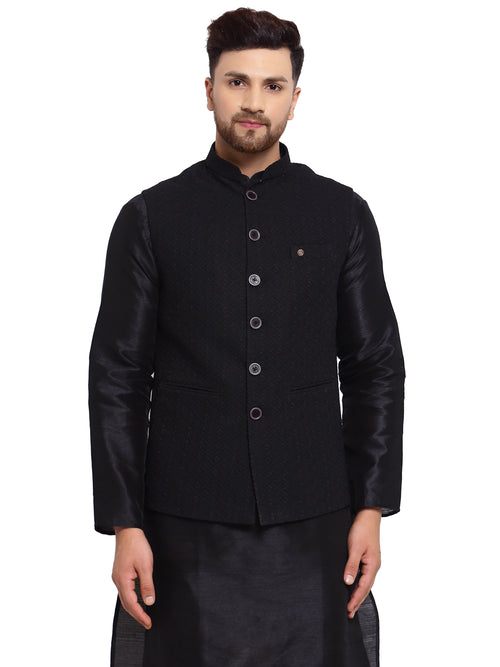 Buy Brown Chikankari Nehru Jacket | Tistabene - Tistabene