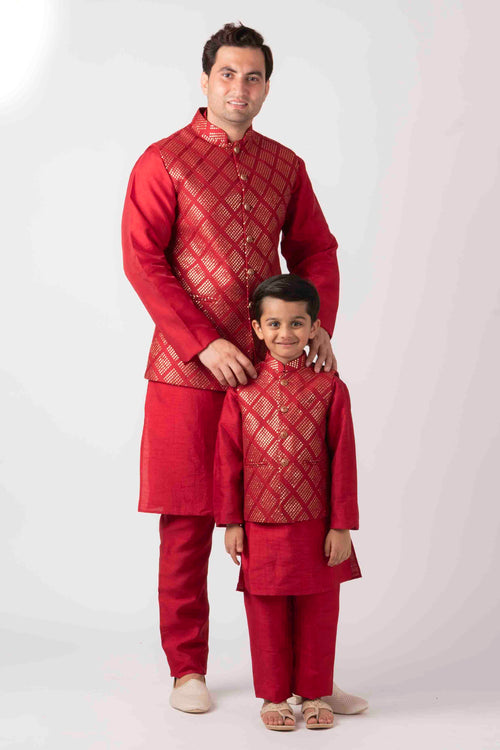 Soniya G presents Red Kurta Jacket Set available exclusively at FEI