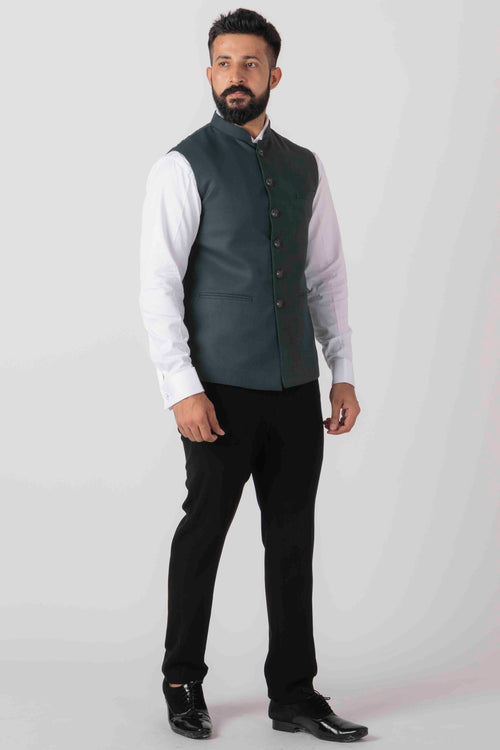 Buy Pista Green Nehru Jacket for men Online from Indian Designers 2024